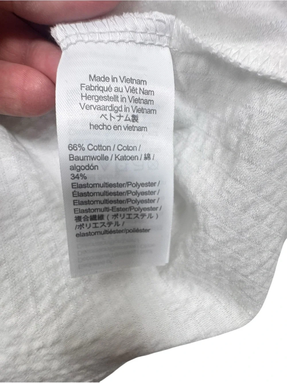 NWT J. Crew Seersucker Smocked White Top Size M